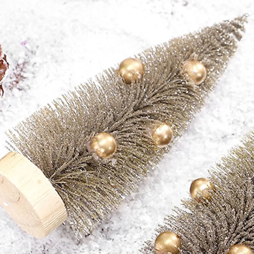Mini Sapin De Noël Doré perlé