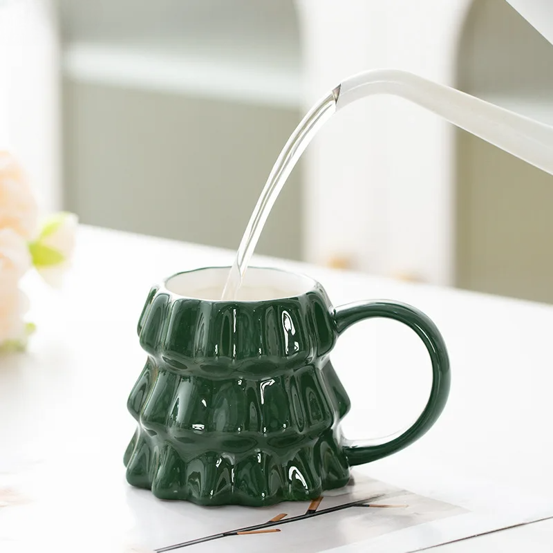 Mug Noël Vert en Porcelaine Stylé