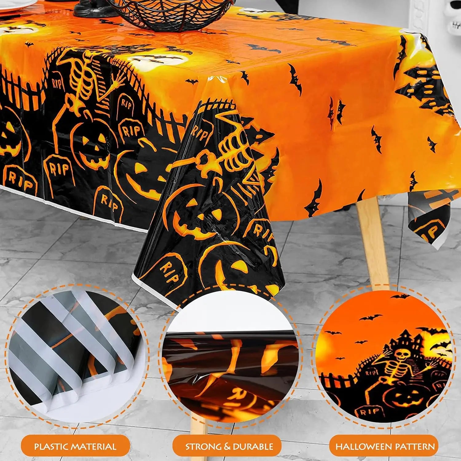 Nappe Orange Motifs Halloween Design
