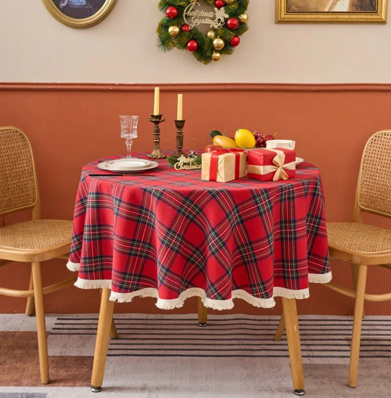 Nappe Ronde Traditionnelle Noël Vintage