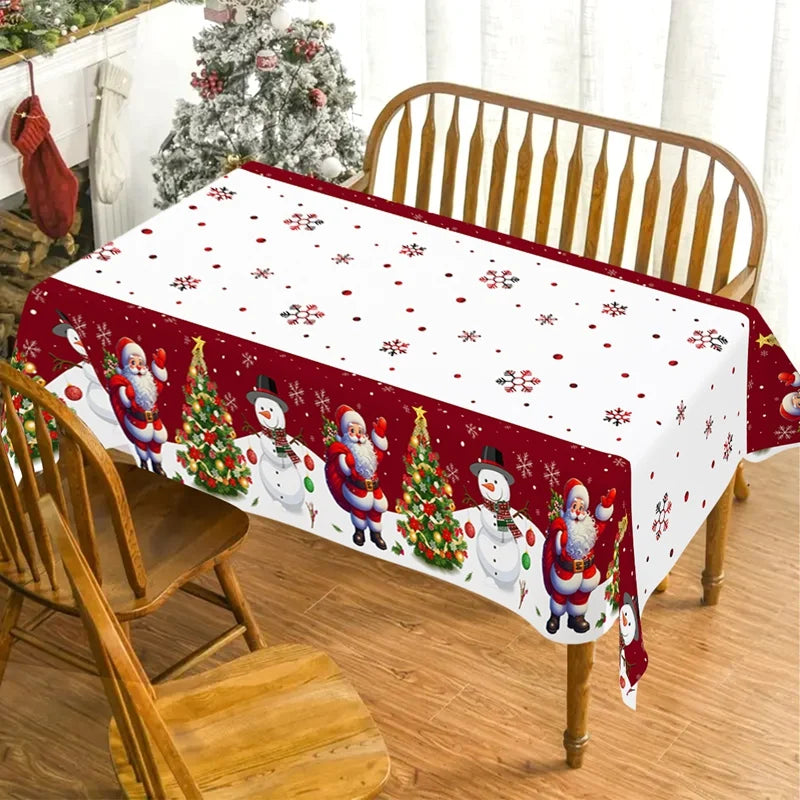 Nappe de Noël Bonhomme de Neige Blanc