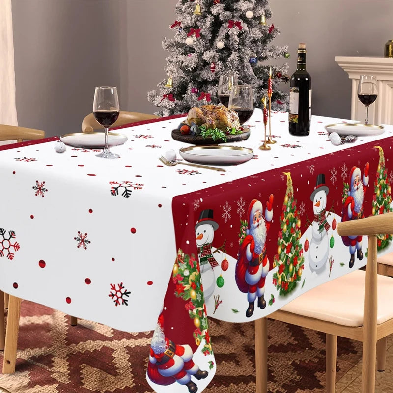 Nappe de Noël Bonhomme de Neige Colorée