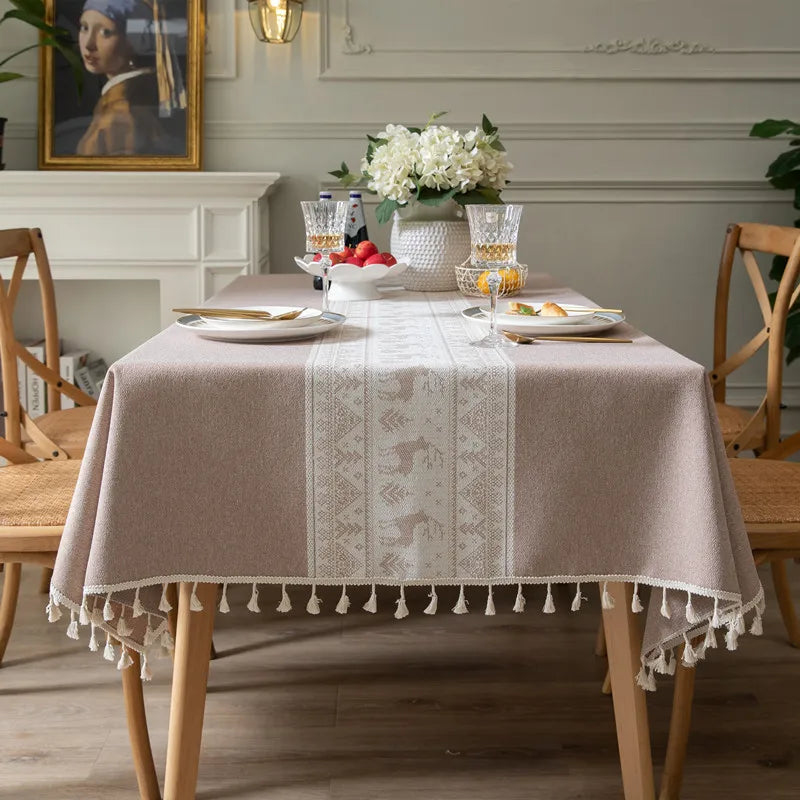 Nappe de Table Rennes Sobre en Lin Elégant