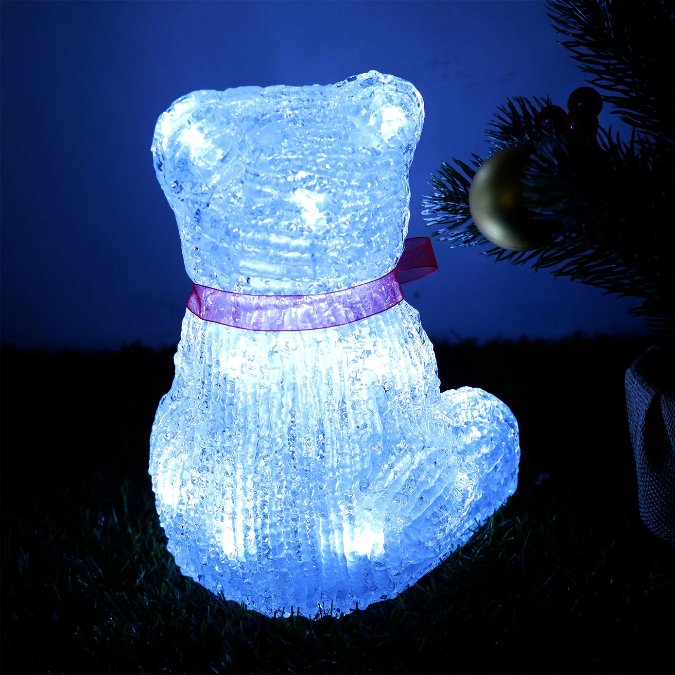 Ours Noël Lumineux en Acrylique Dos