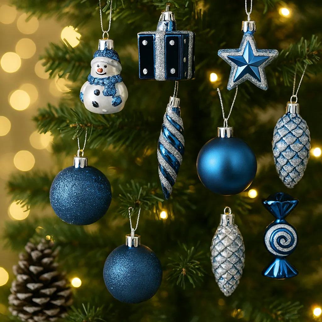 Pack de Boules Décoratives Bleues