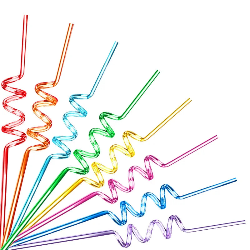 Paille En Plastique Hélicoïdale Colorée stylé