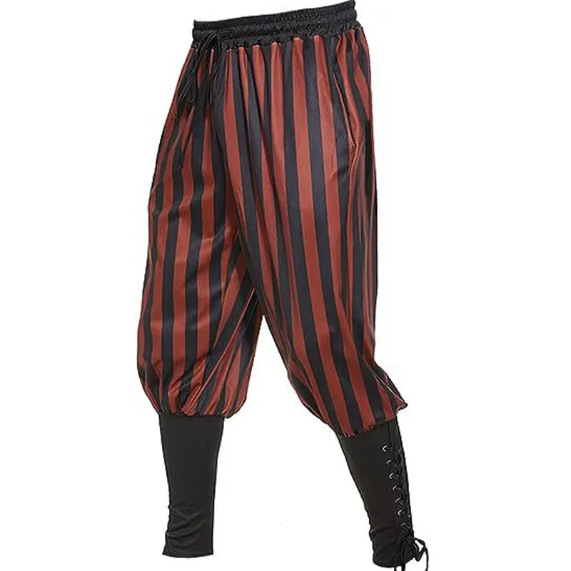 Pantalon Pirate Rayé Marron pour Homme Unique