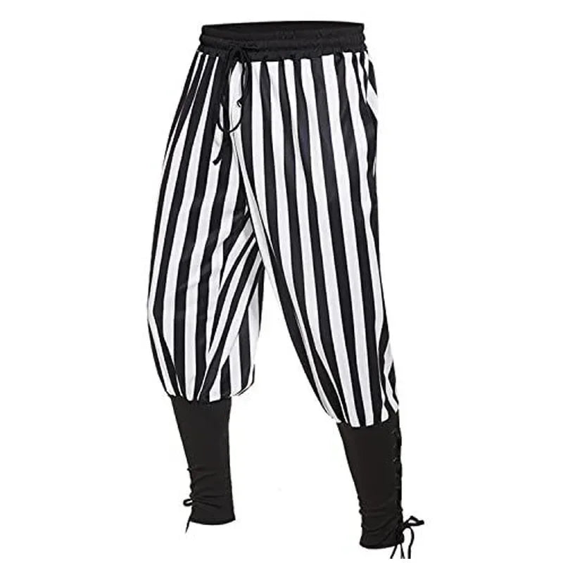 Pantalon Pirate Rayé Noir et Blanc Homme Original