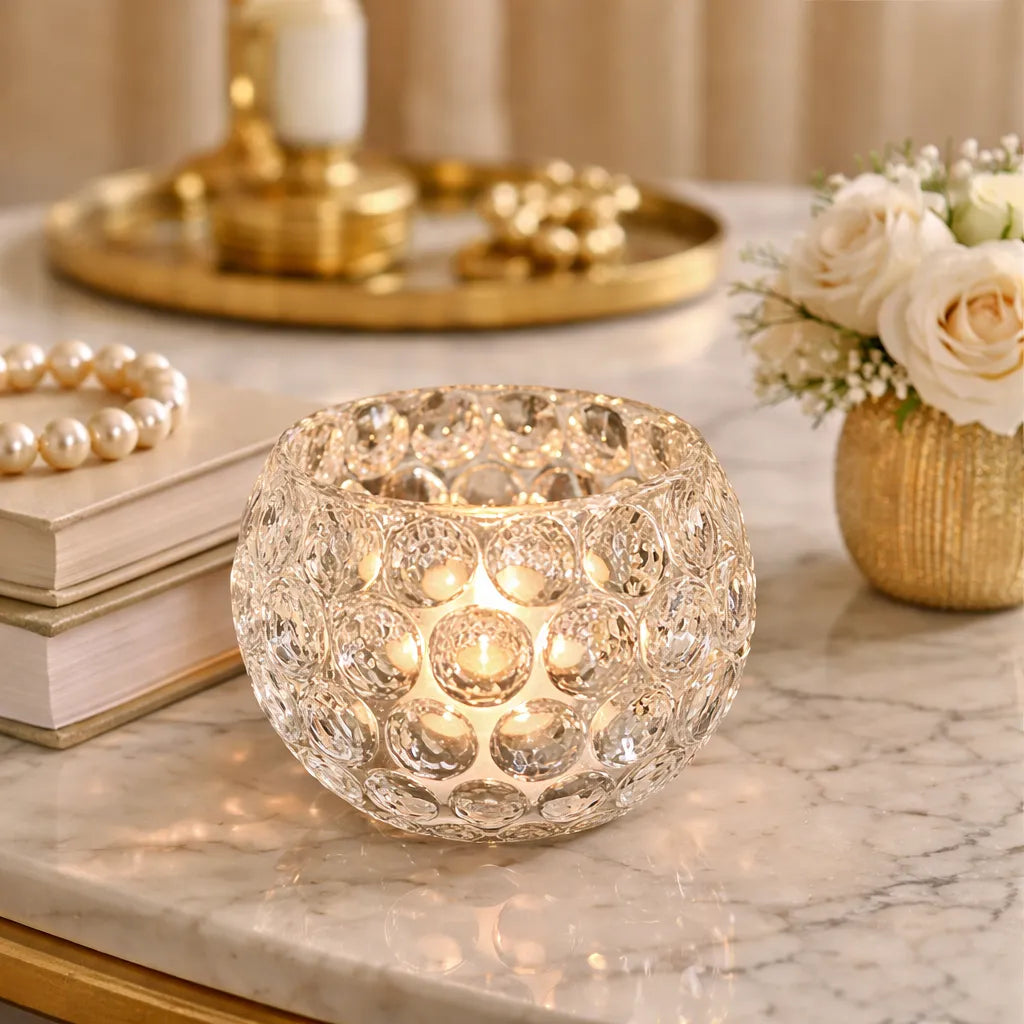 Petit Photophore en Verre Mariage