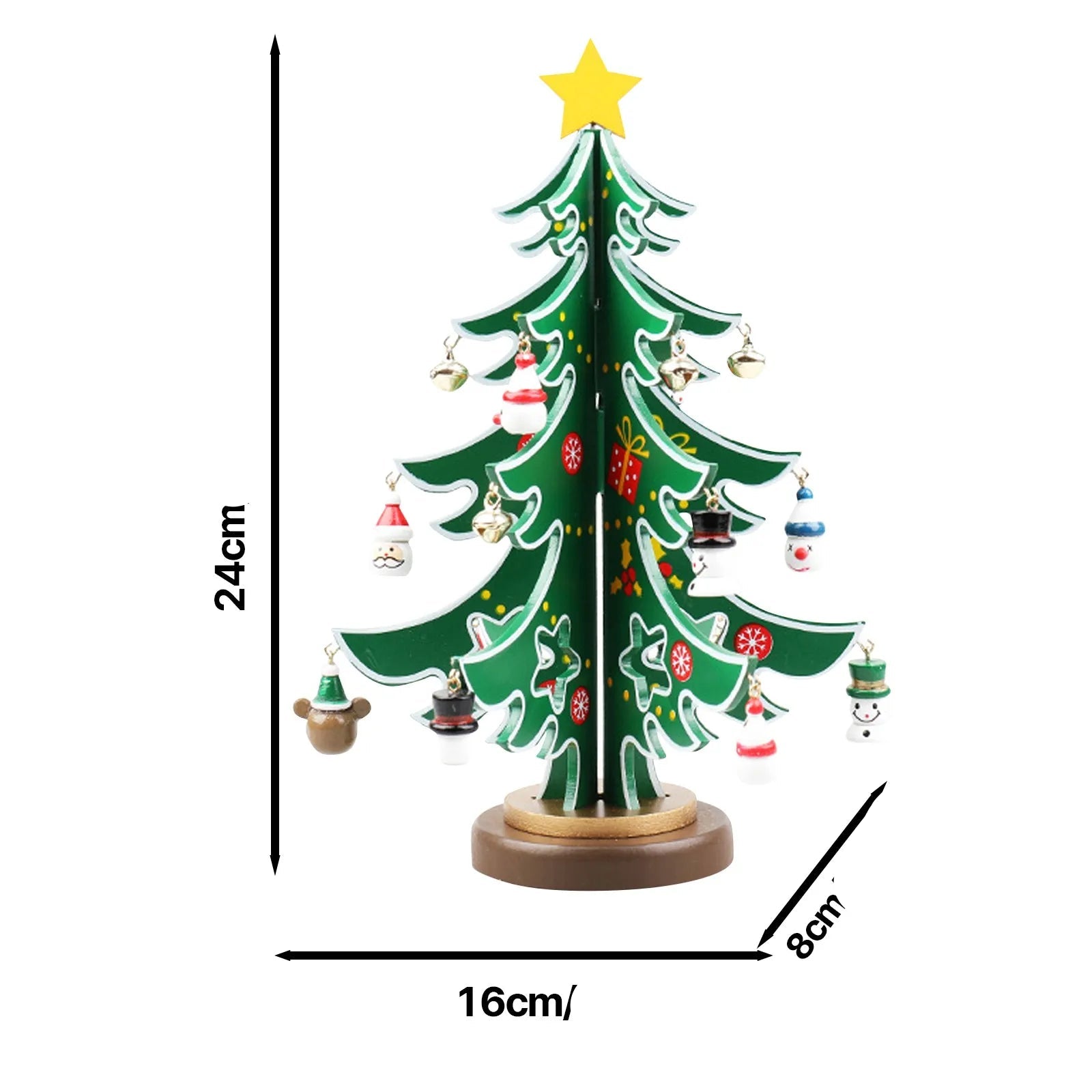 Petit Sapin de Noël en Bois Vert Original