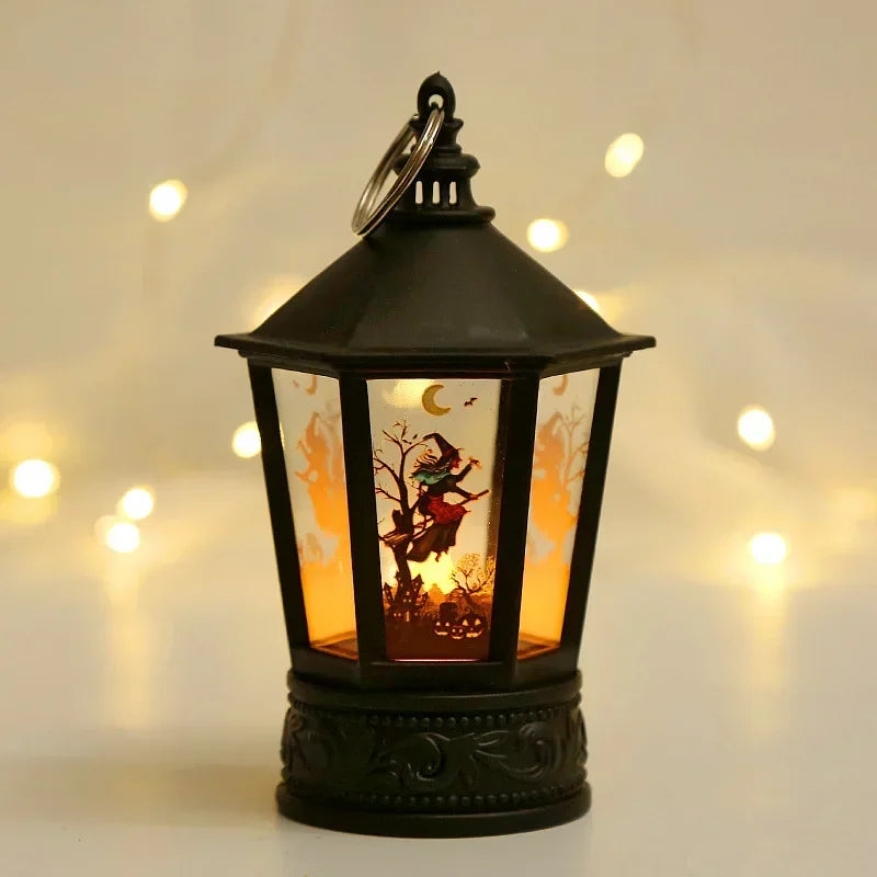 Petite Lanterne LED Sorcière pour Halloween