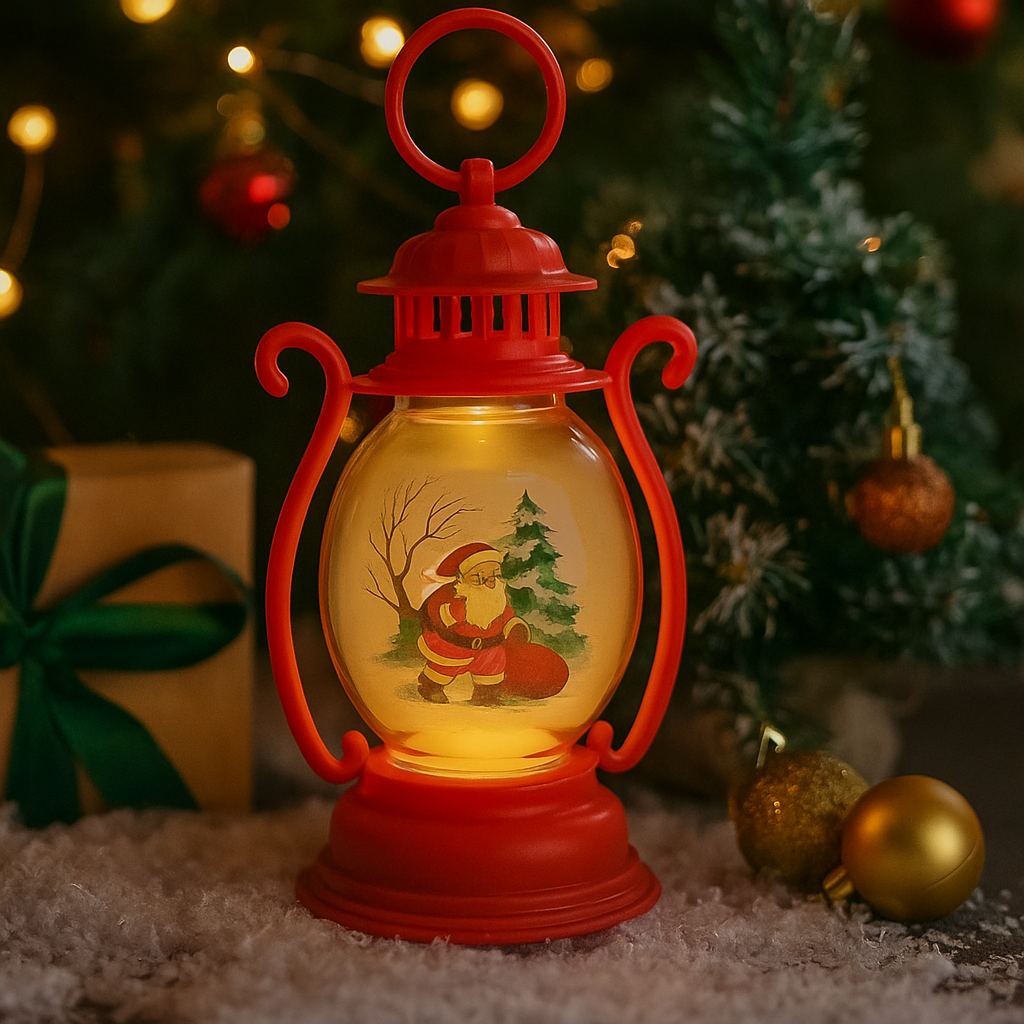 Petite Lanterne Noël Rouge à Poignée cozy