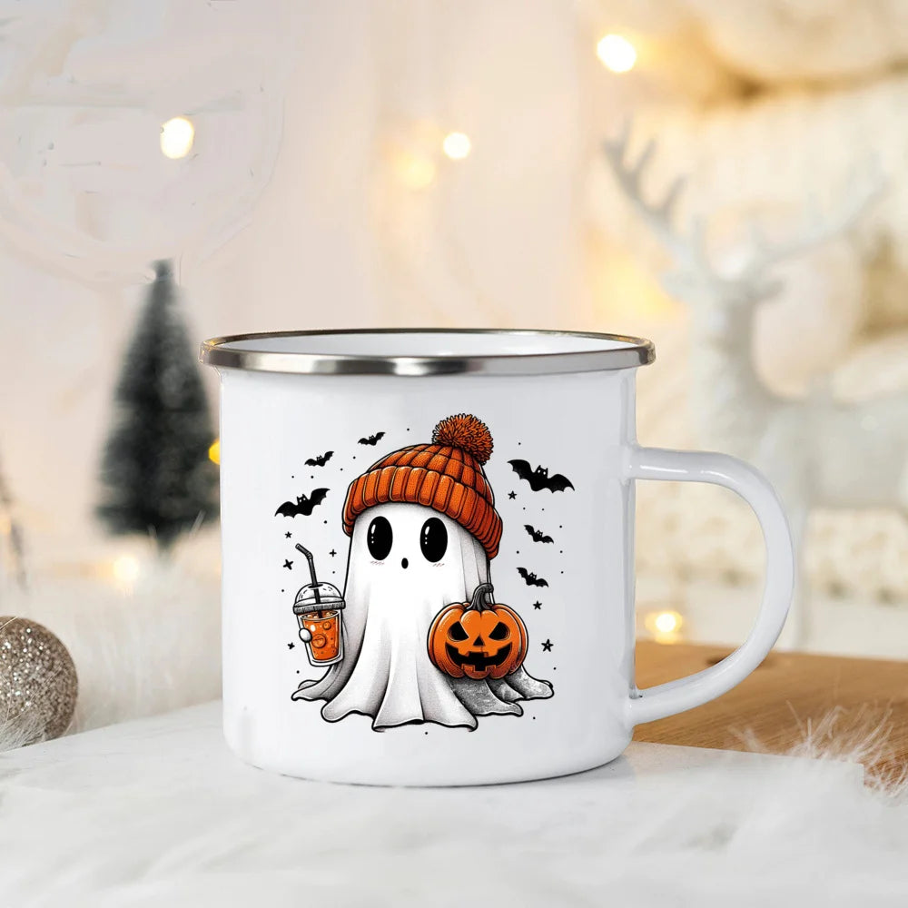 Petite Tasse en Email Mignonne Halloween Design