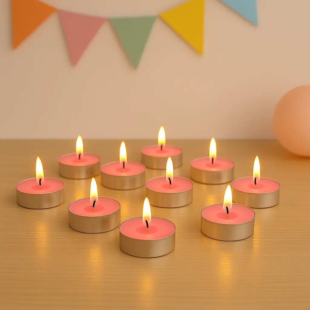 Petites Bougies Décoratives Roses 1