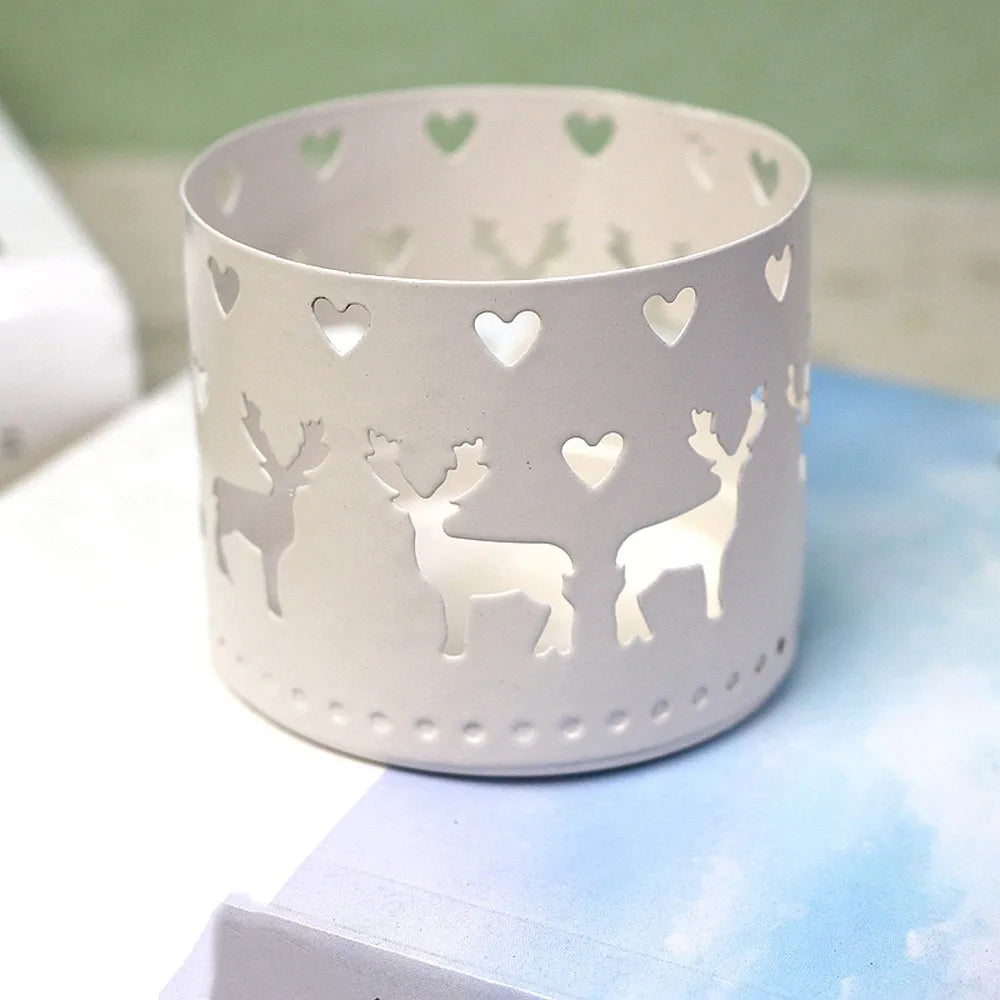 Photophore Noël Métal Blanc Design