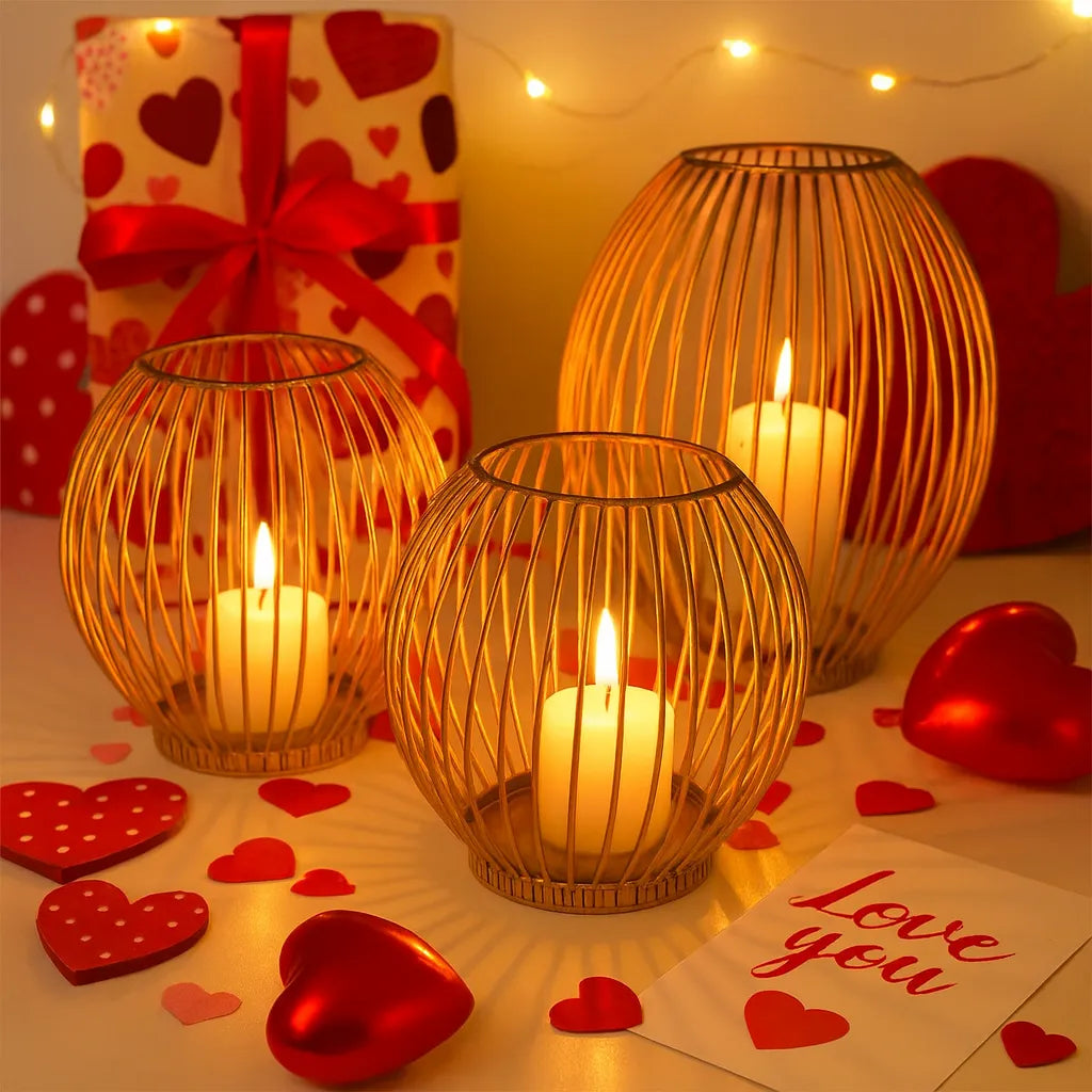 Photophore Romantique Doré attirant