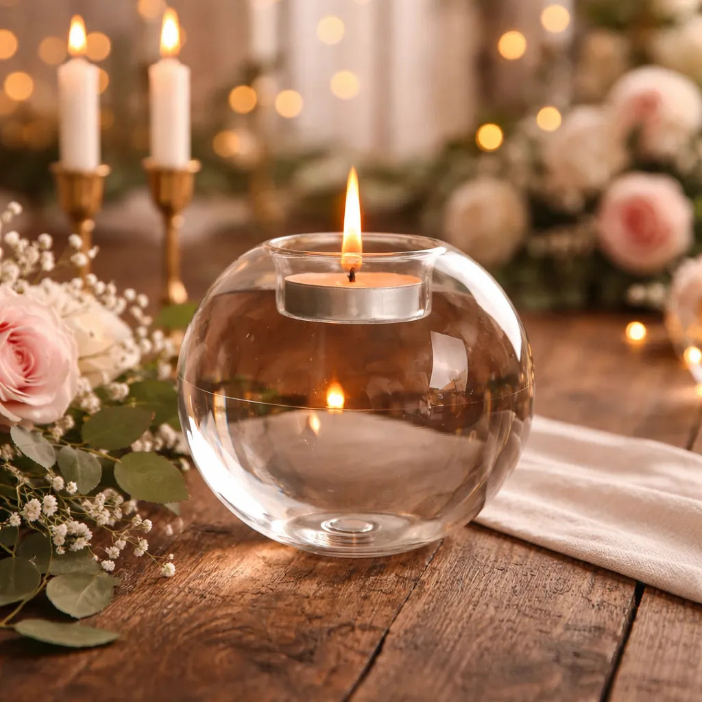 Photophore Rond Transparent Minimaliste