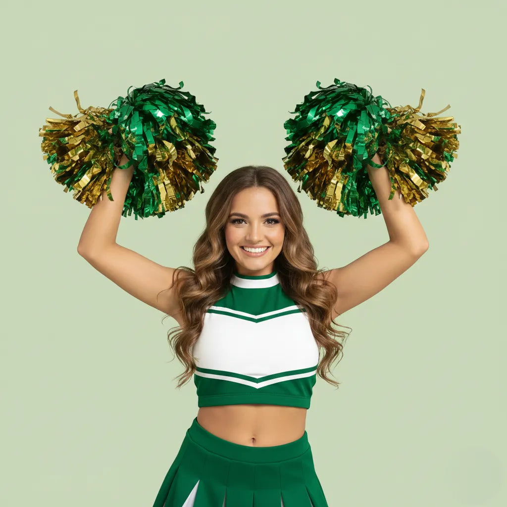 Pompons de Pom-pom Girl Vert et Doré