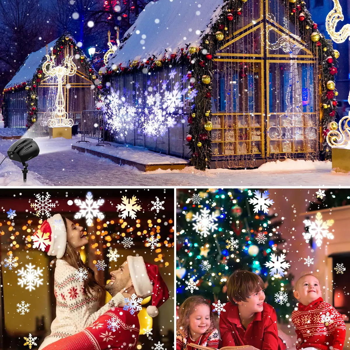 Projecteur Noël Flocons De Neige contrôle stylé