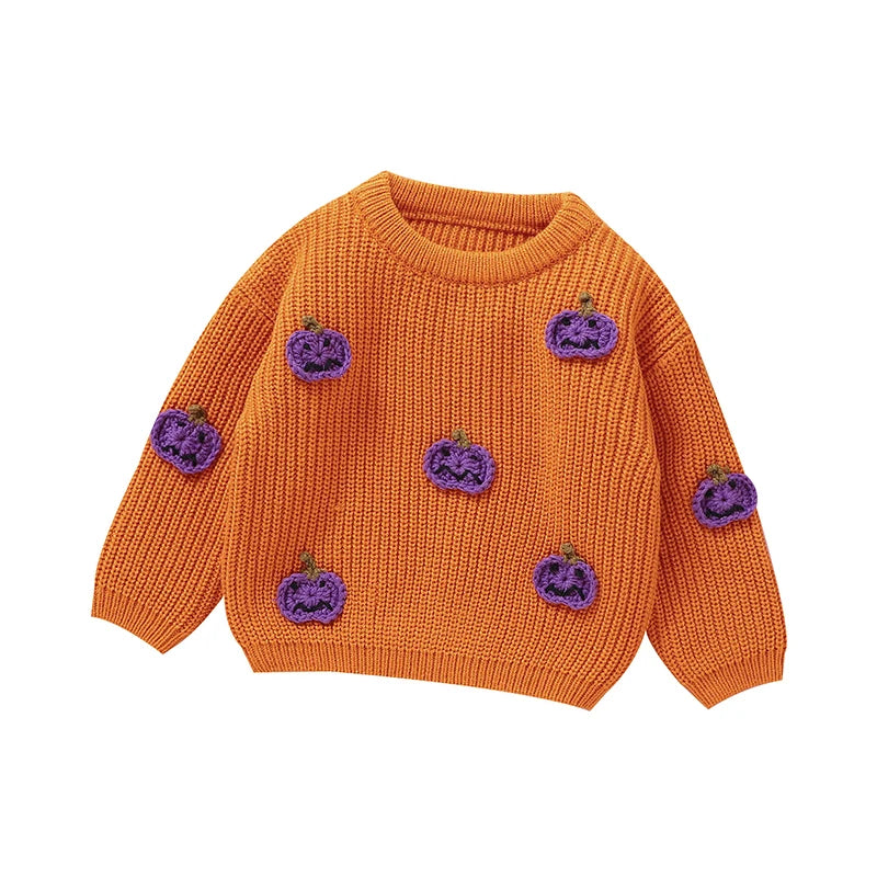 Pull Halloween Orange Citrouilles Bébé Mignon