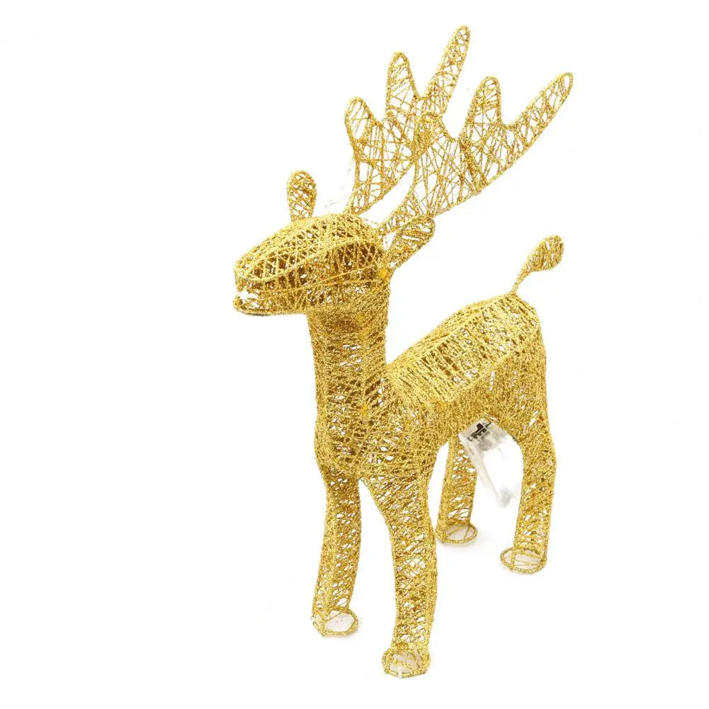 Renne de Noël Doré Lumineux Stylé