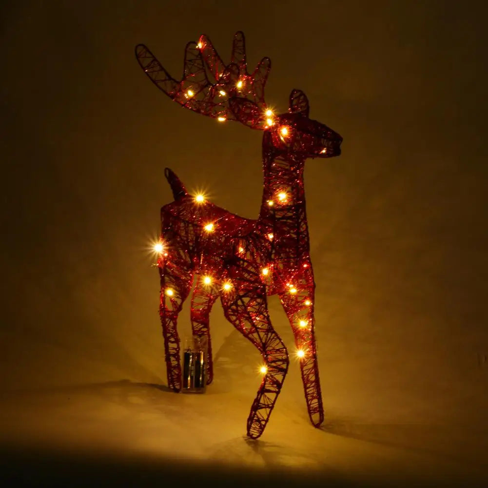 Renne de Noël Rouge Lumineux Stylé