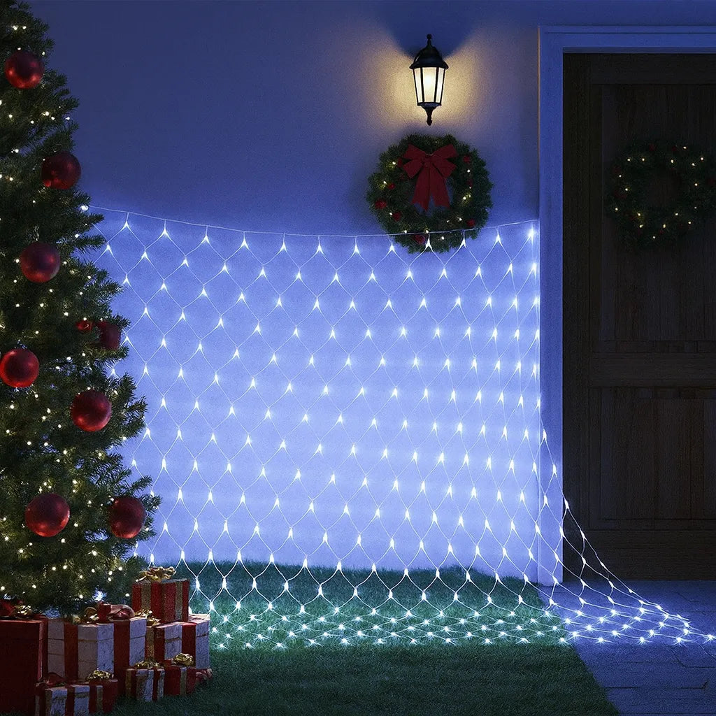 Rideau Lumineux Filet Blanc Froid Extérieur