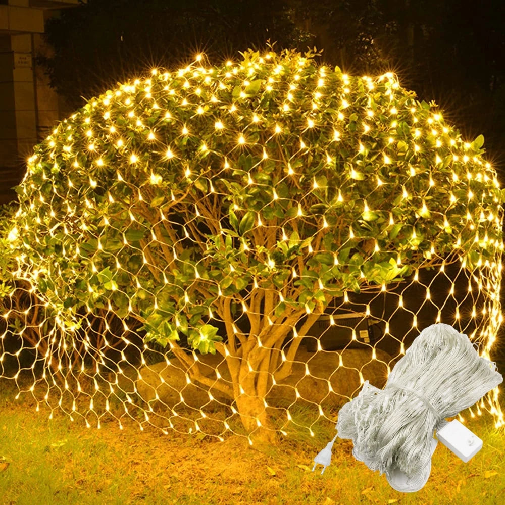 Rideau Lumineux Filet Jaune Design