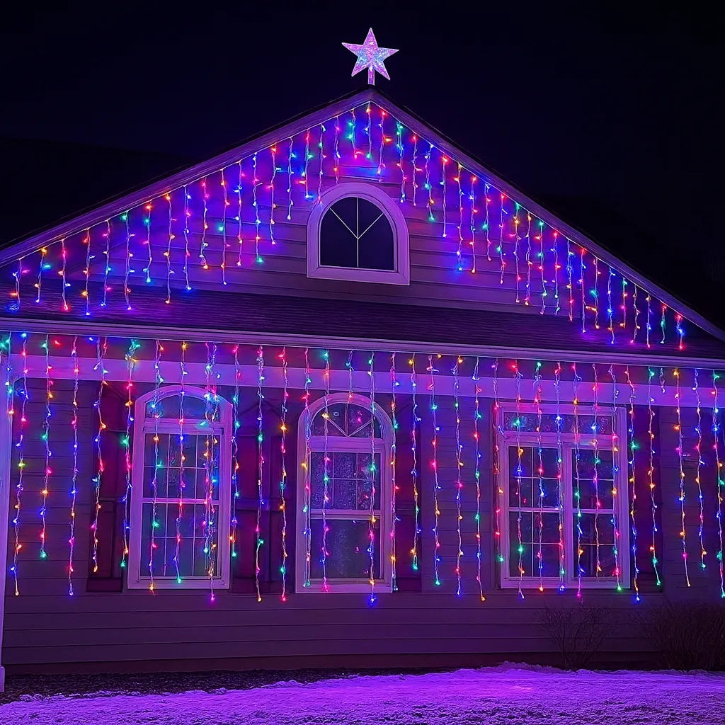 Rideau Lumineux Noël Multicolore Festif