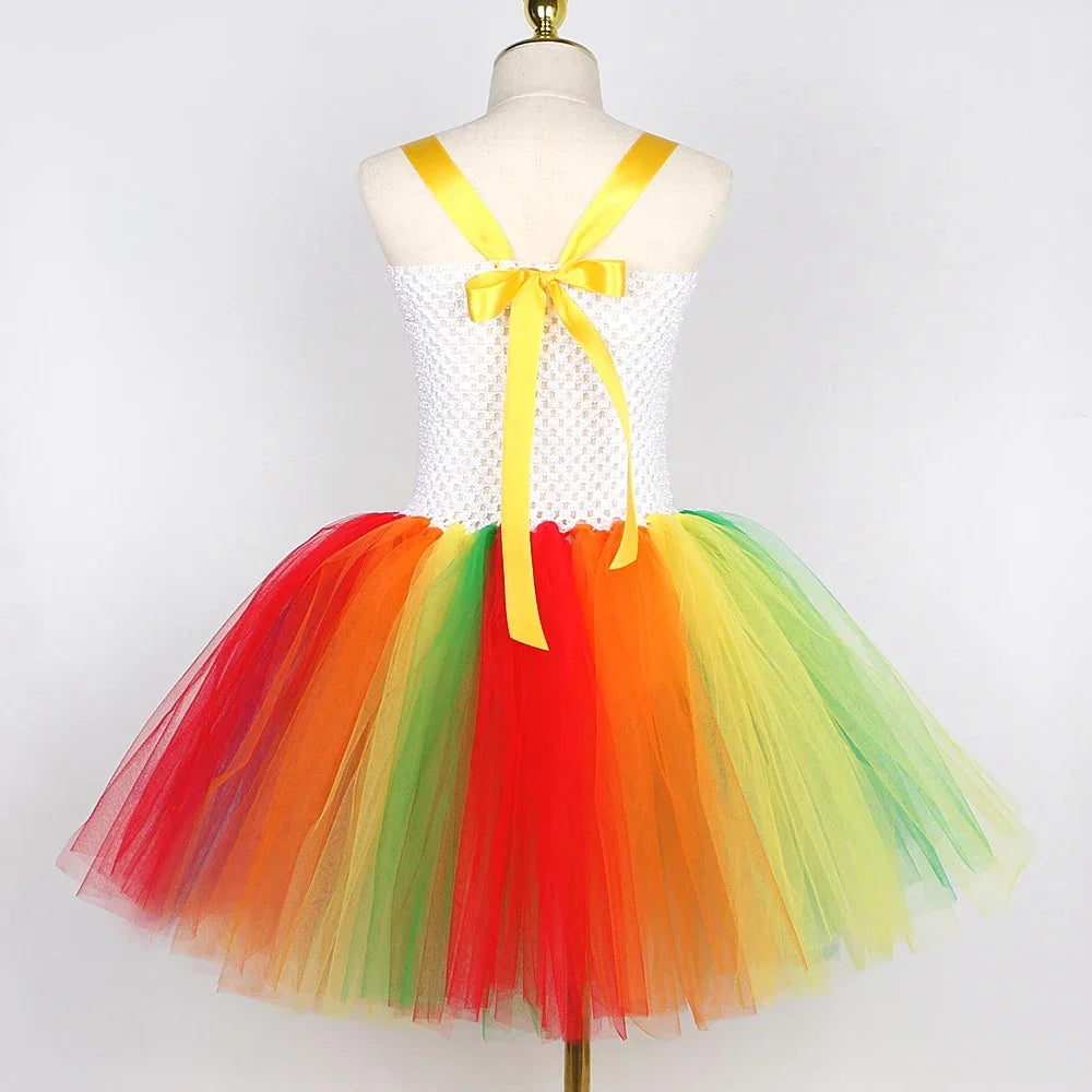 Robe Clown Fille Multicolore avec noeud