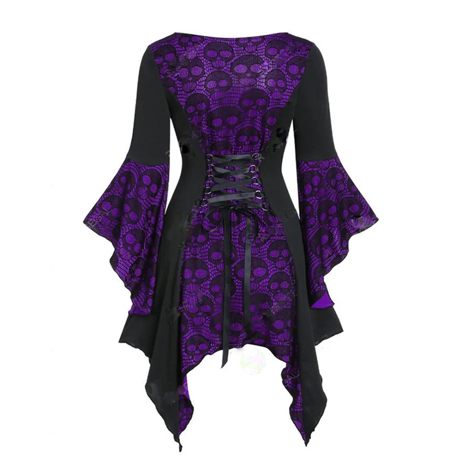 Robe Courte Cosplay Vampire Noir et Violet
