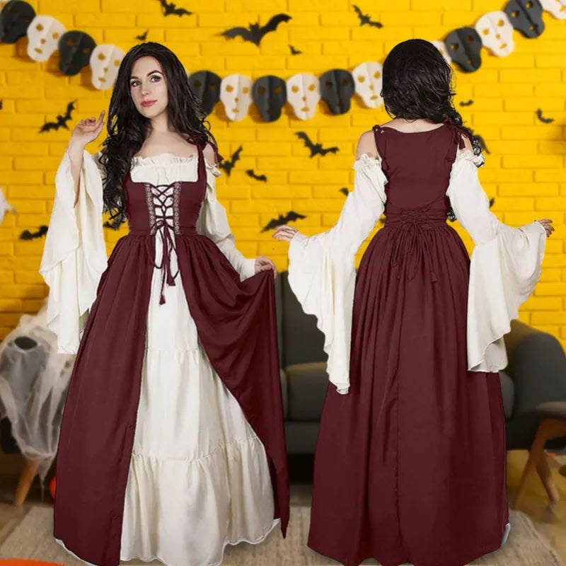 Robe Longue de Cosplay Médiéval Stylé