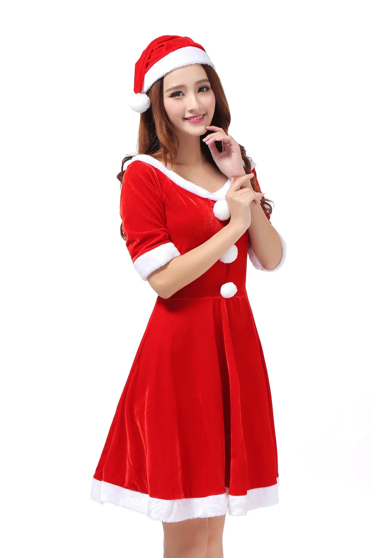 Robe Mère Noël En Velours tendance