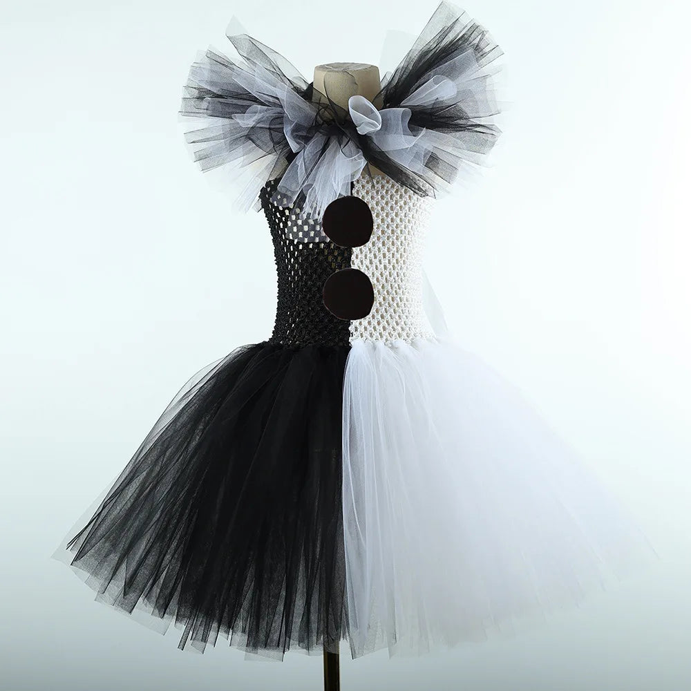 Robe Noire et Blanche Clown avec Accessoires stylé