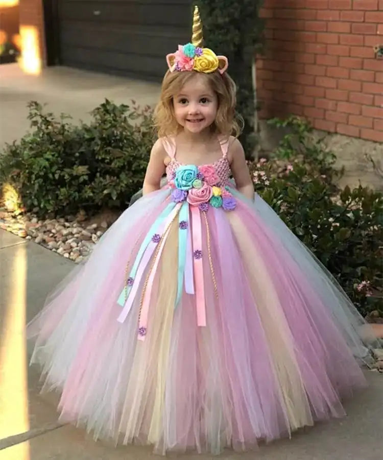 Robe Pastel Licorne en Tulle Stylé