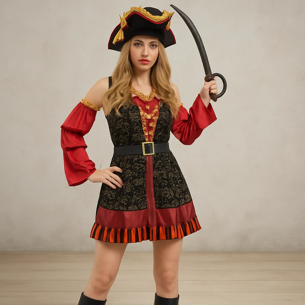 Robe Pirate Rouge Femme