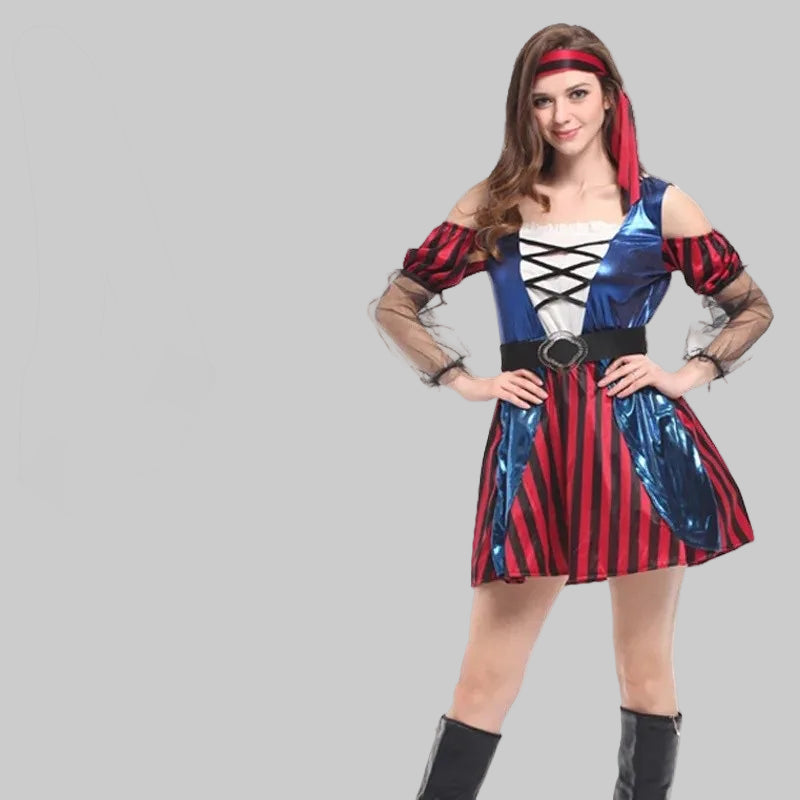 Robe Pirate Rouge et Bleu Design