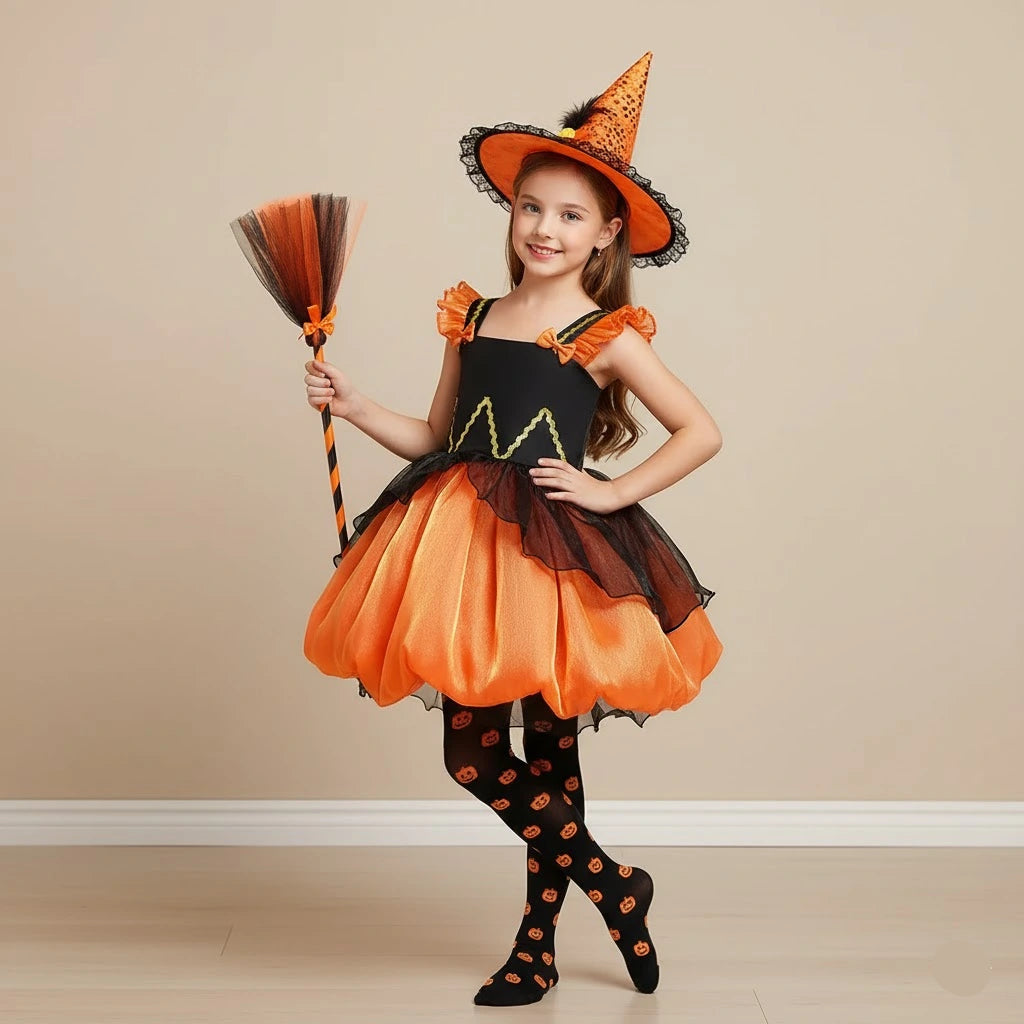 Robe Sorcière Halloween pour Fille