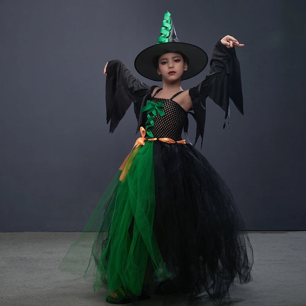 Robe Sorcière Longue Tutu Verte