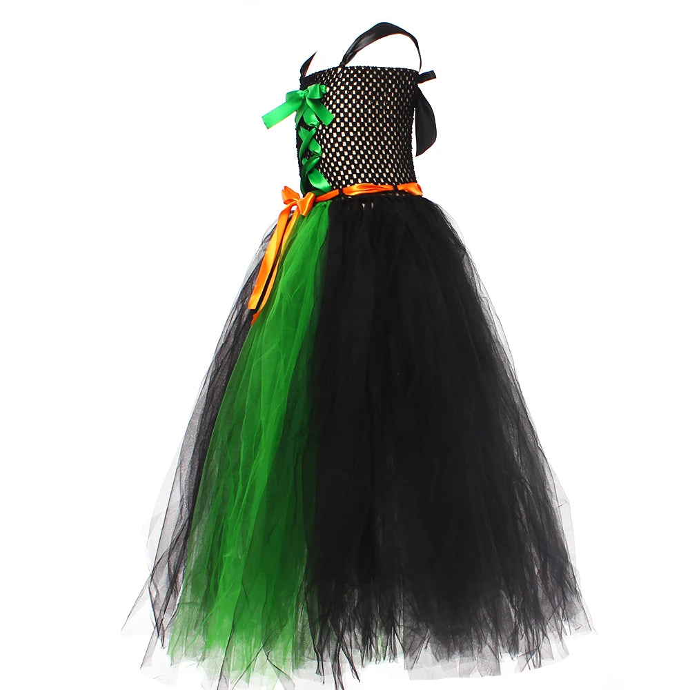 Robe Sorcière Longue Tutu Verte de qualité