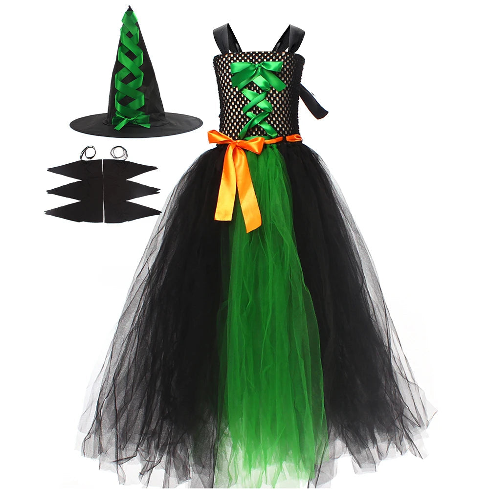 Robe Sorcière Longue Tutu Verte stylé