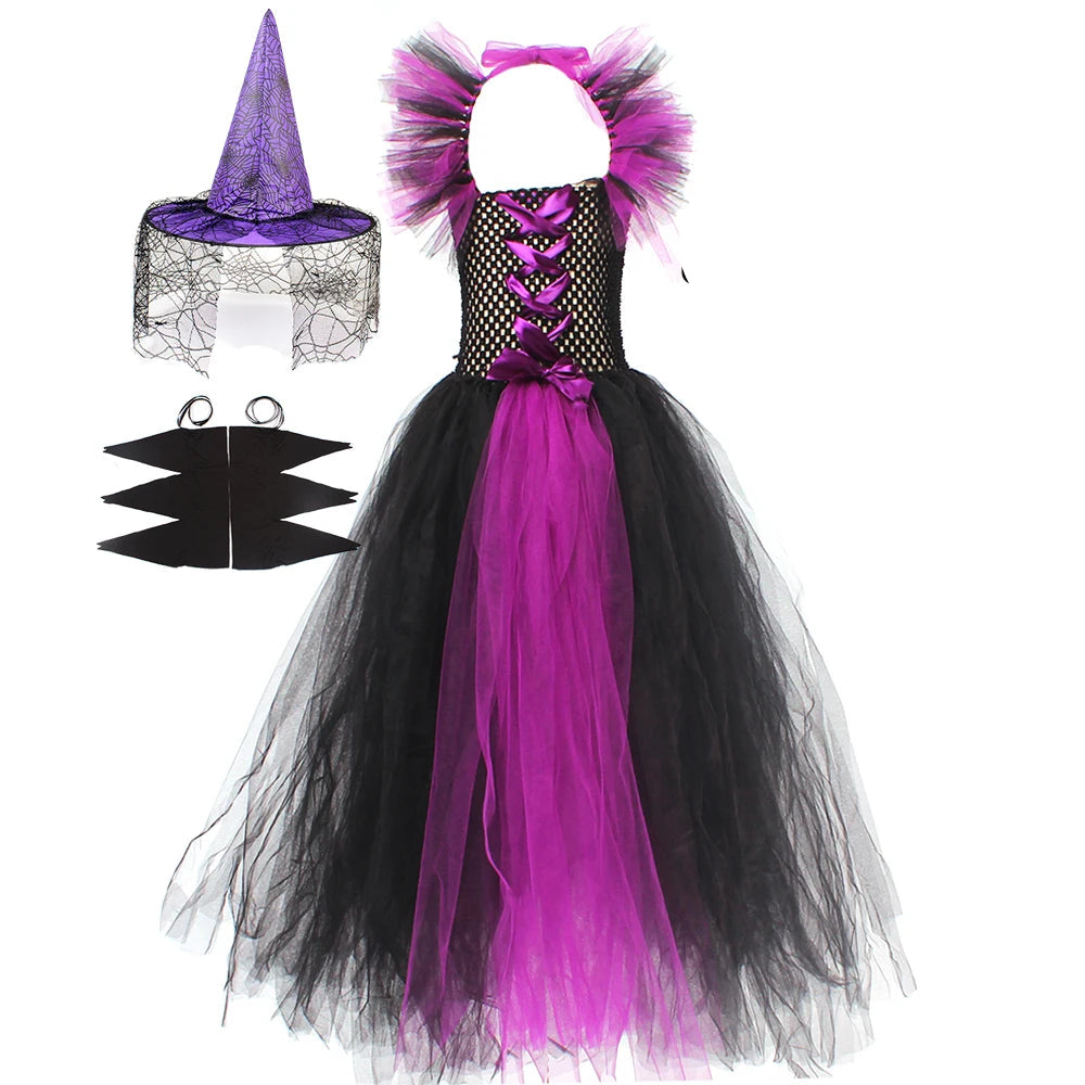 Robe Sorcière Longue Tutu Violette stylé