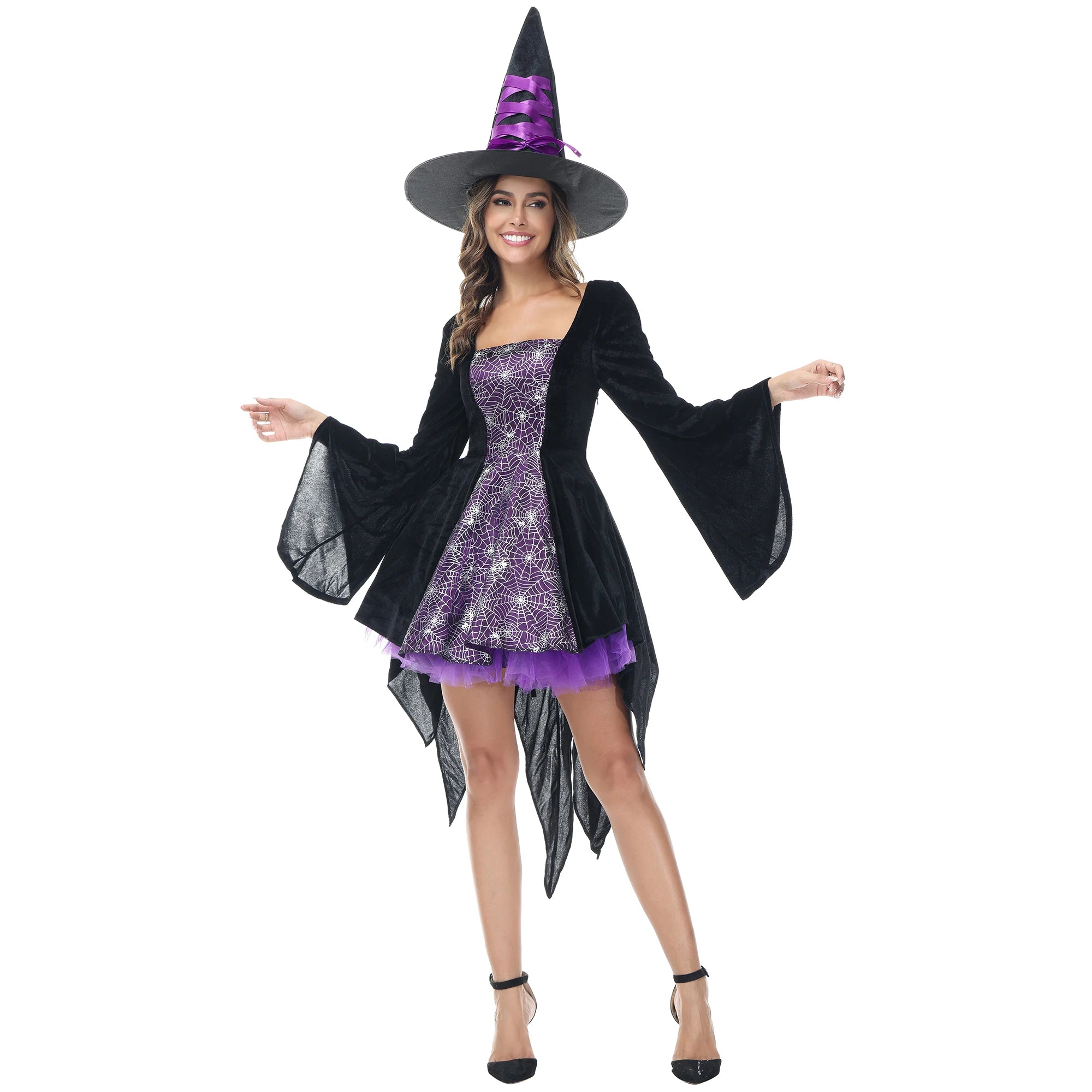 Robe Sorcière Noire et Violette Stylé