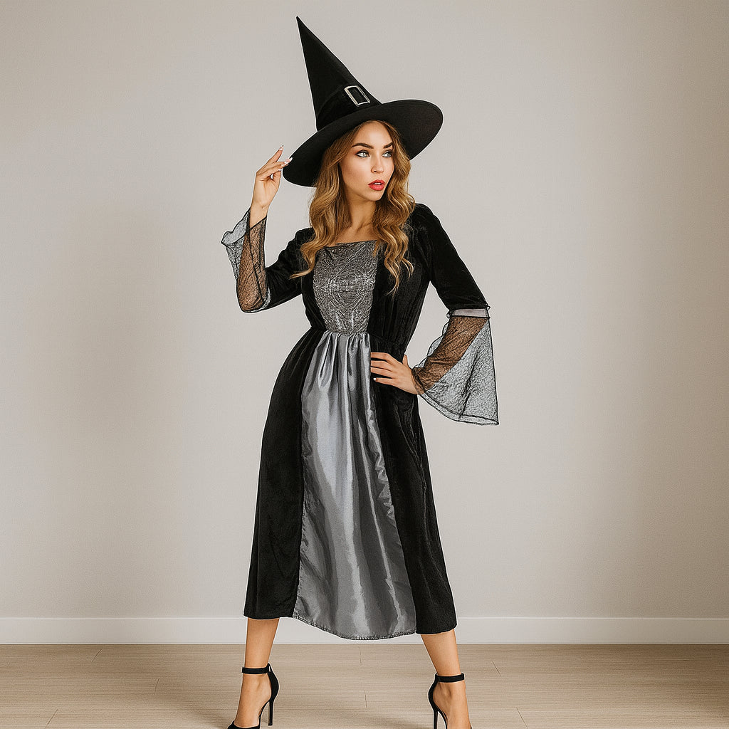 Robe Sorcière Argenté et Noir