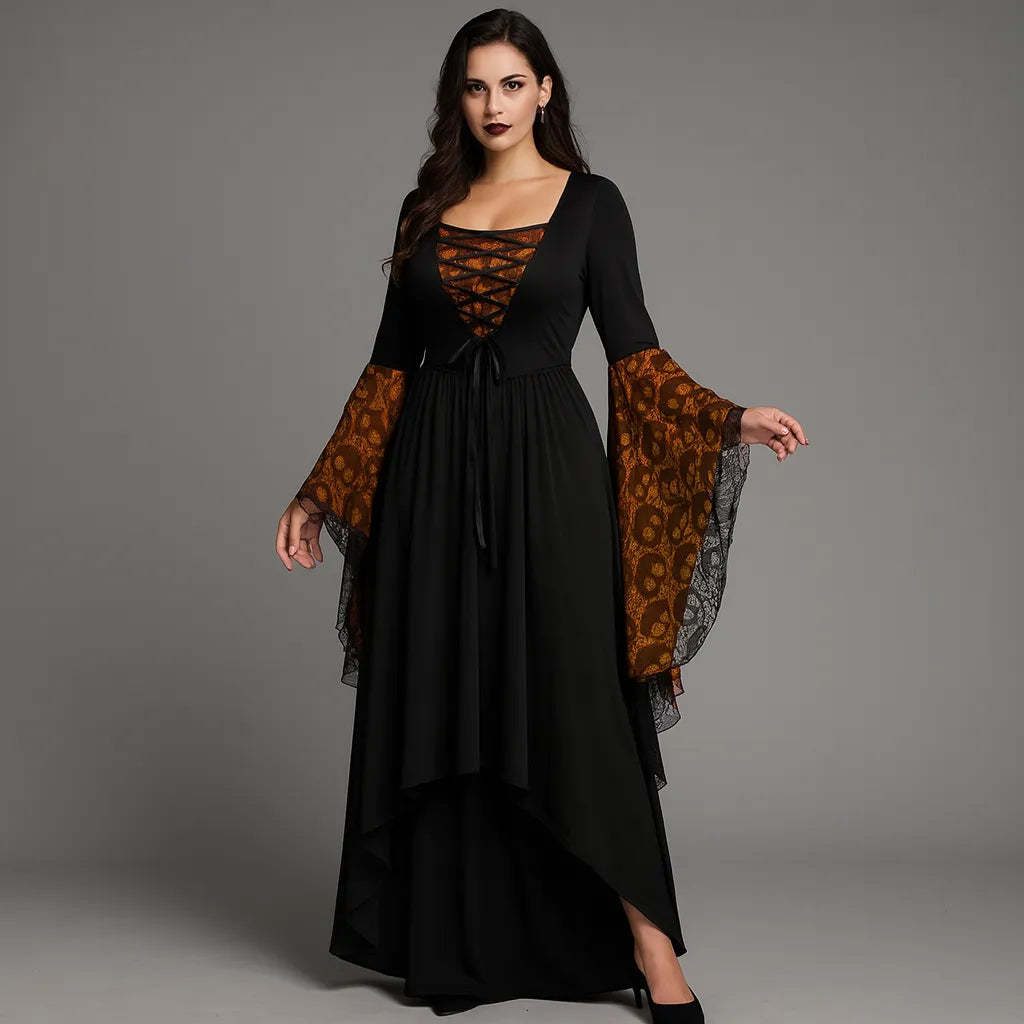 Robe Vampire Halloween Orange et Noir