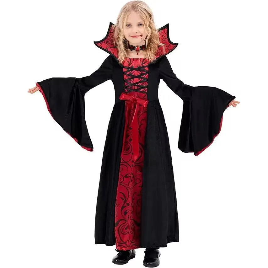 Robe Vampire Noire et Rouge à Lacet Stylé