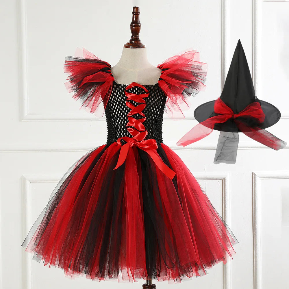 Robe de Sorcière Rouge et Noire stylé