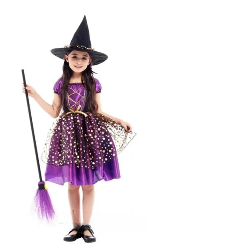 Robe de Sorcière Violette à Pois Design