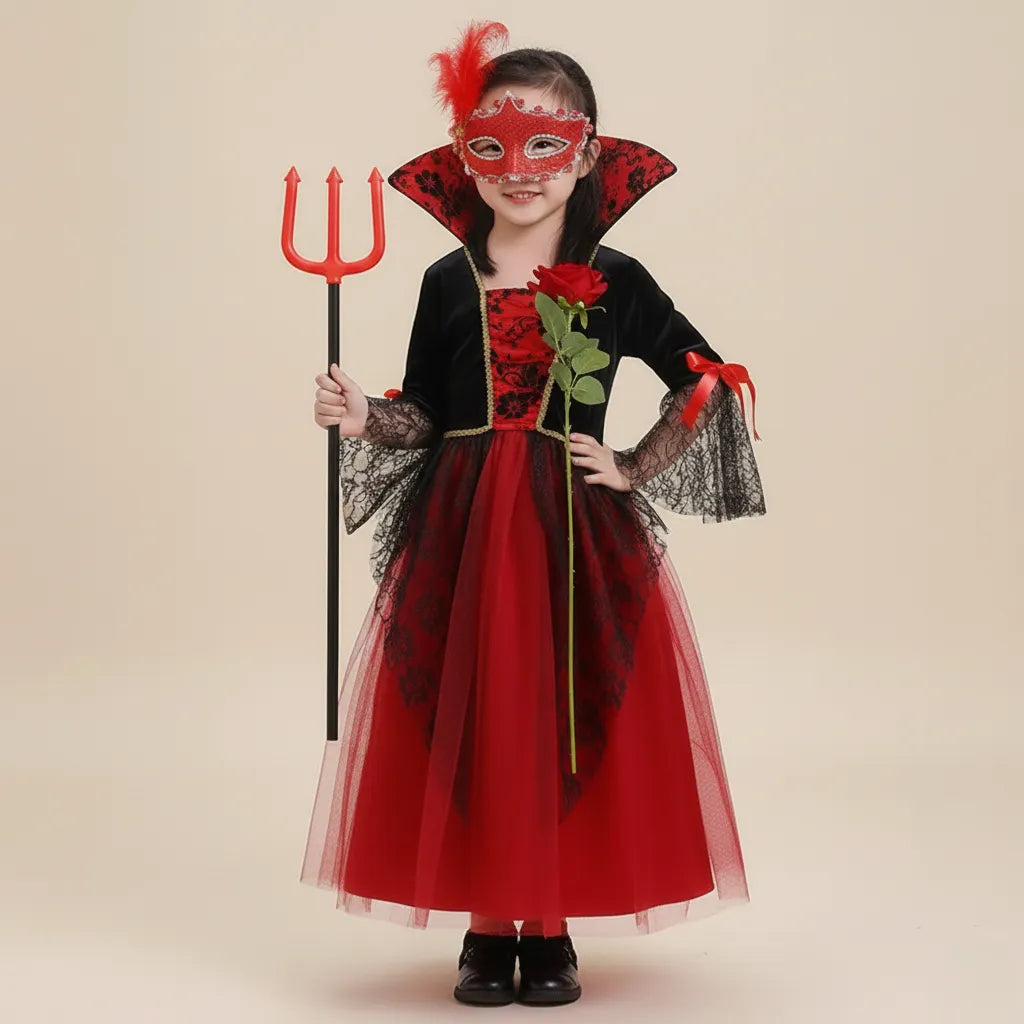 Robe de Vampire Élégante Accessoirisée