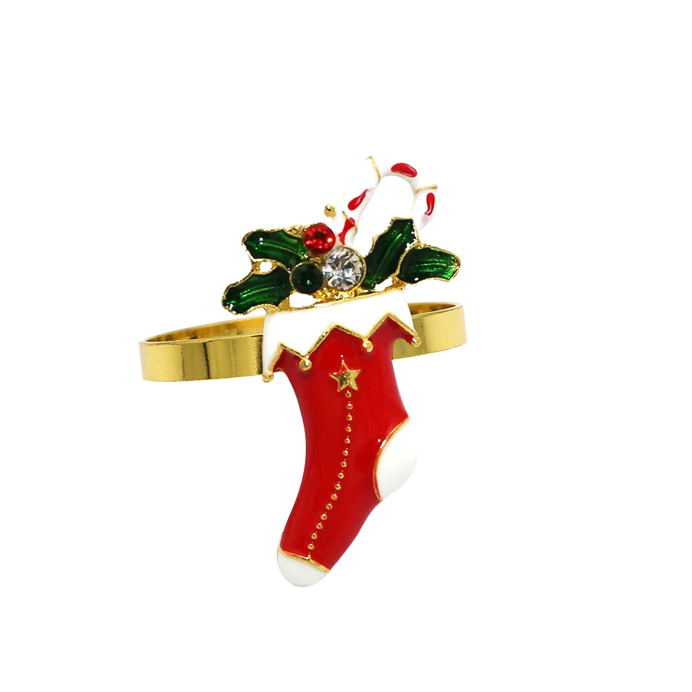 Rond de Serviette Chaussette de Noël